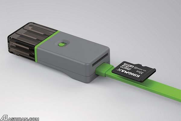 کابل شارژی مجهز به درگاه کارت میکرو اس‌دی!