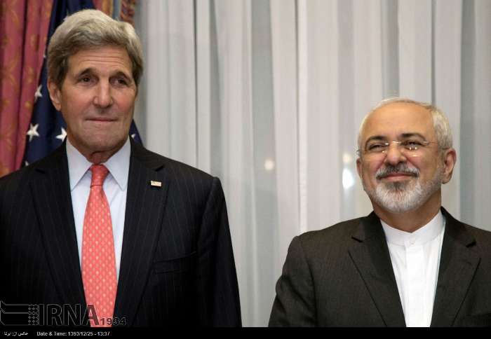 دیدار ظریف و جان کری در سوئیس (عکس)