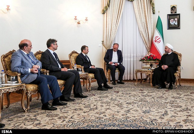 دیدار وزرای خارجه ونزوئلا ولبنان باروحانی (عکس)