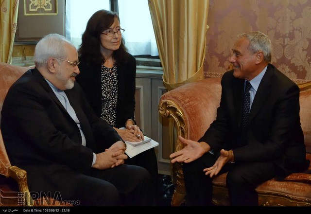 دیدار ظریف با  وزیر خارجه و رییس سنای ایتالیا (عکس)