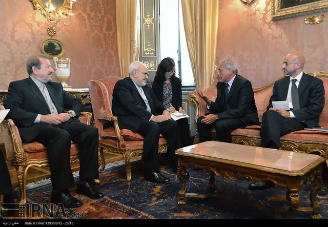 دیدار ظریف با  وزیر خارجه و رییس سنای ایتالیا (عکس)