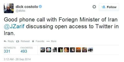 تماس تلفنی مدیر توییتر با وزیر خارجه ایران به منظور رفع فیلتر