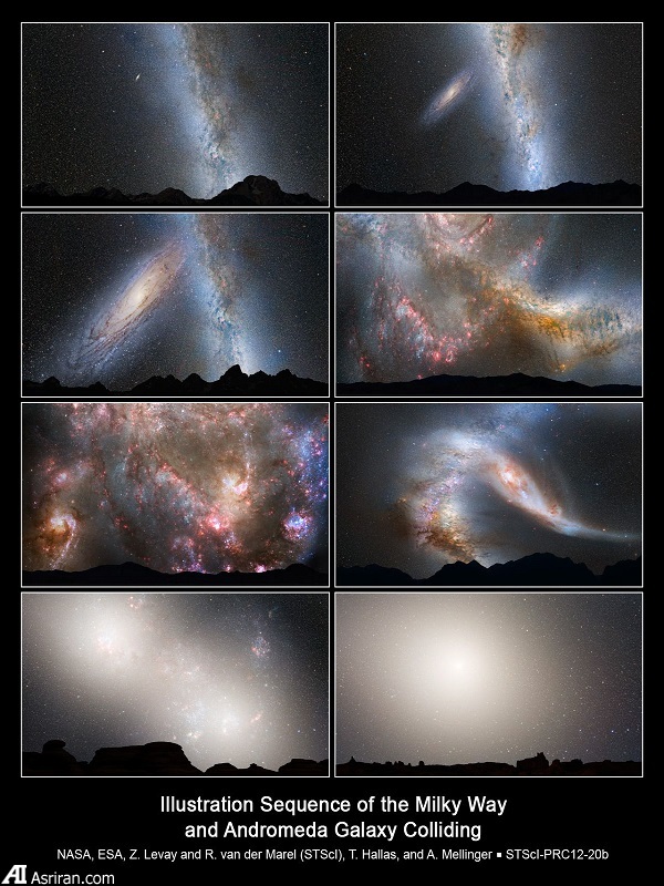 صحنه برخورد دو کهکشان چگونه به نظر می رسد؟ صحنه برخورد دو کهکشان چگونه به نظر می رسد؟