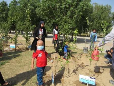 40 کودک مبتلا به سرطان در اهواز 40 درخت کاشتند