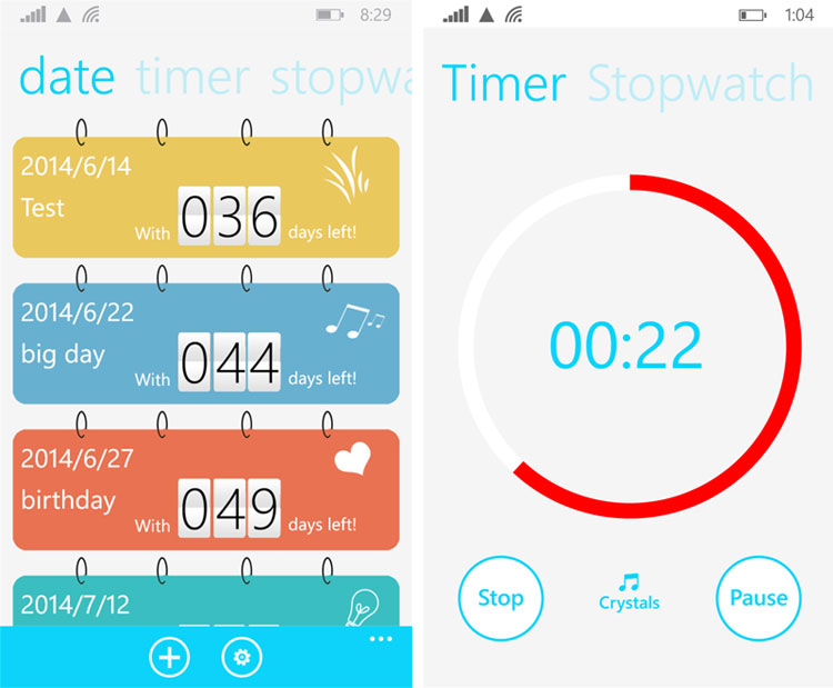 مجموعه ابزارهای زمانی در اپلیکیشن When
