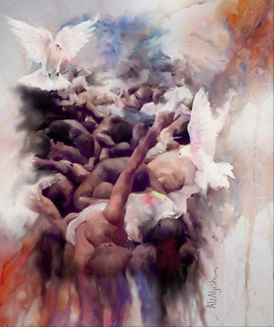 نقاشی یک عربستانی از فاجعه منا (+عکس) نقاشی یک عربستانی از فاجعه منا (+عکس)