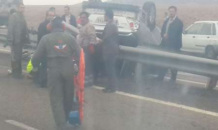 قطع پای سرنشینان خودرو در تصادف با گاردریل!