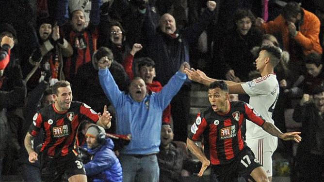 بورنموث 2-1 یونایتد/تیره روزی های فن خال(+عکس/جدول)