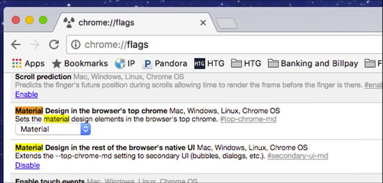 فعال کردن طراحی متریال در مرورگر کروم فعال کردن طراحی متریال در مرورگر کروم