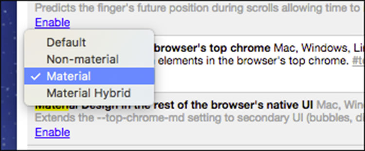 فعال کردن طراحی متریال در مرورگر کروم فعال کردن طراحی متریال در مرورگر کروم