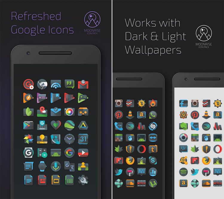 آرشیو آیکون های متریال در Moonrise Icon Pack