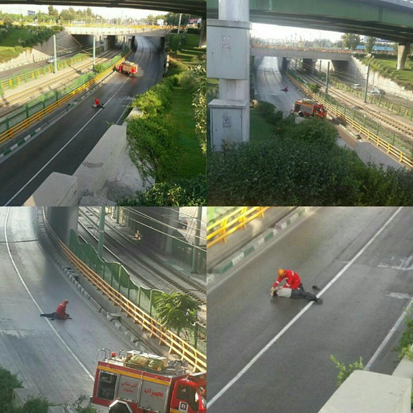 خودکشی یک مرد در میدان آزادی مشهد (+عکس)