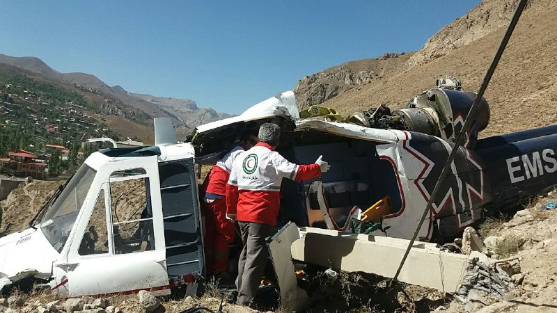 سقوط هلی‌کوپتر اورژانس مازندران / یک کشته (+عکس)