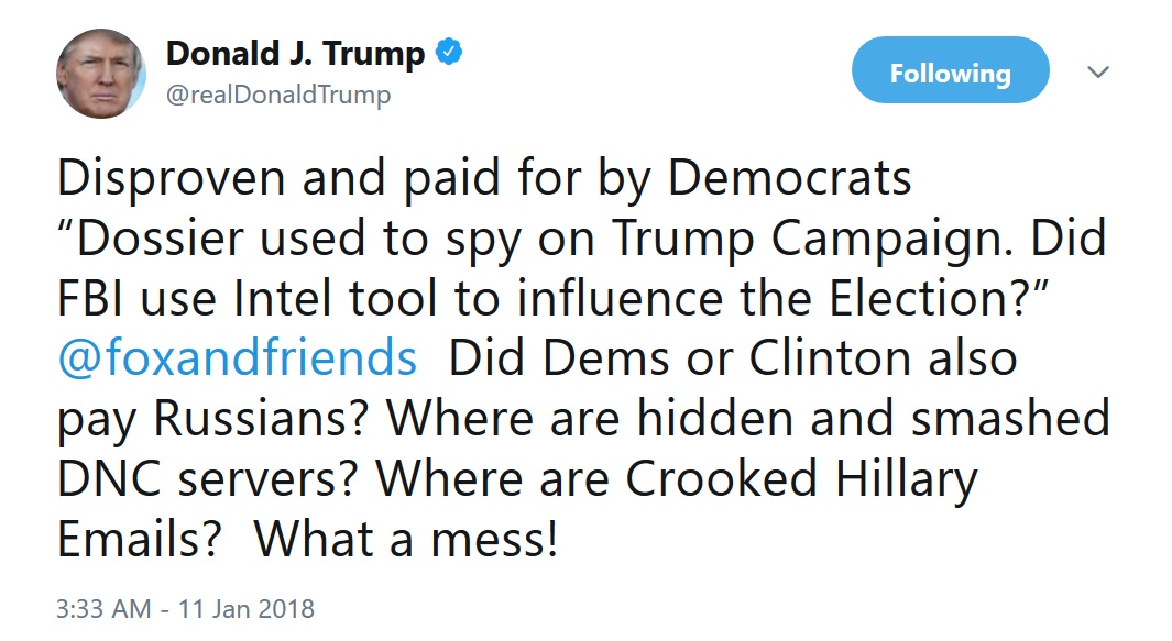 ترامپ کلینتون را به تبانی با روسیه متهم کرد