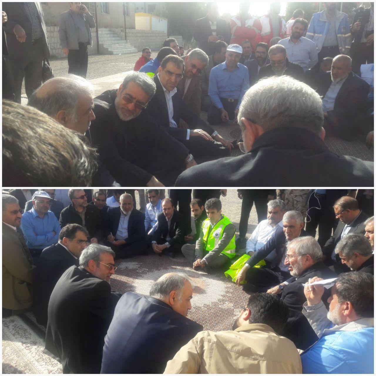 حضور وزیر کشور در مناطق زلزله‌زده سرپل ذهاب (عکس)