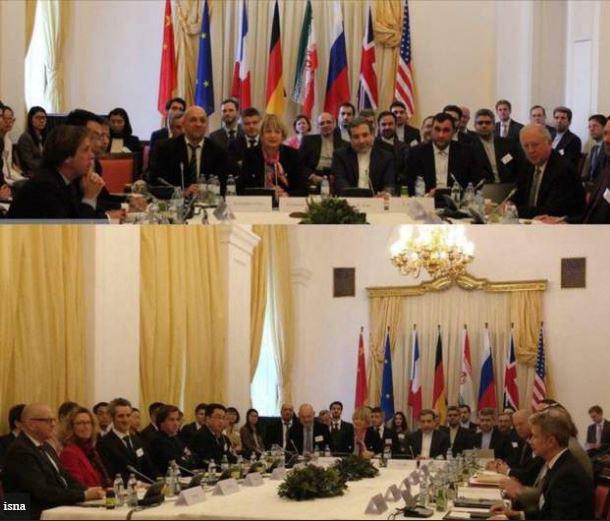 توقف جلسه برجام به دلیل پرچم ایران (عکس)