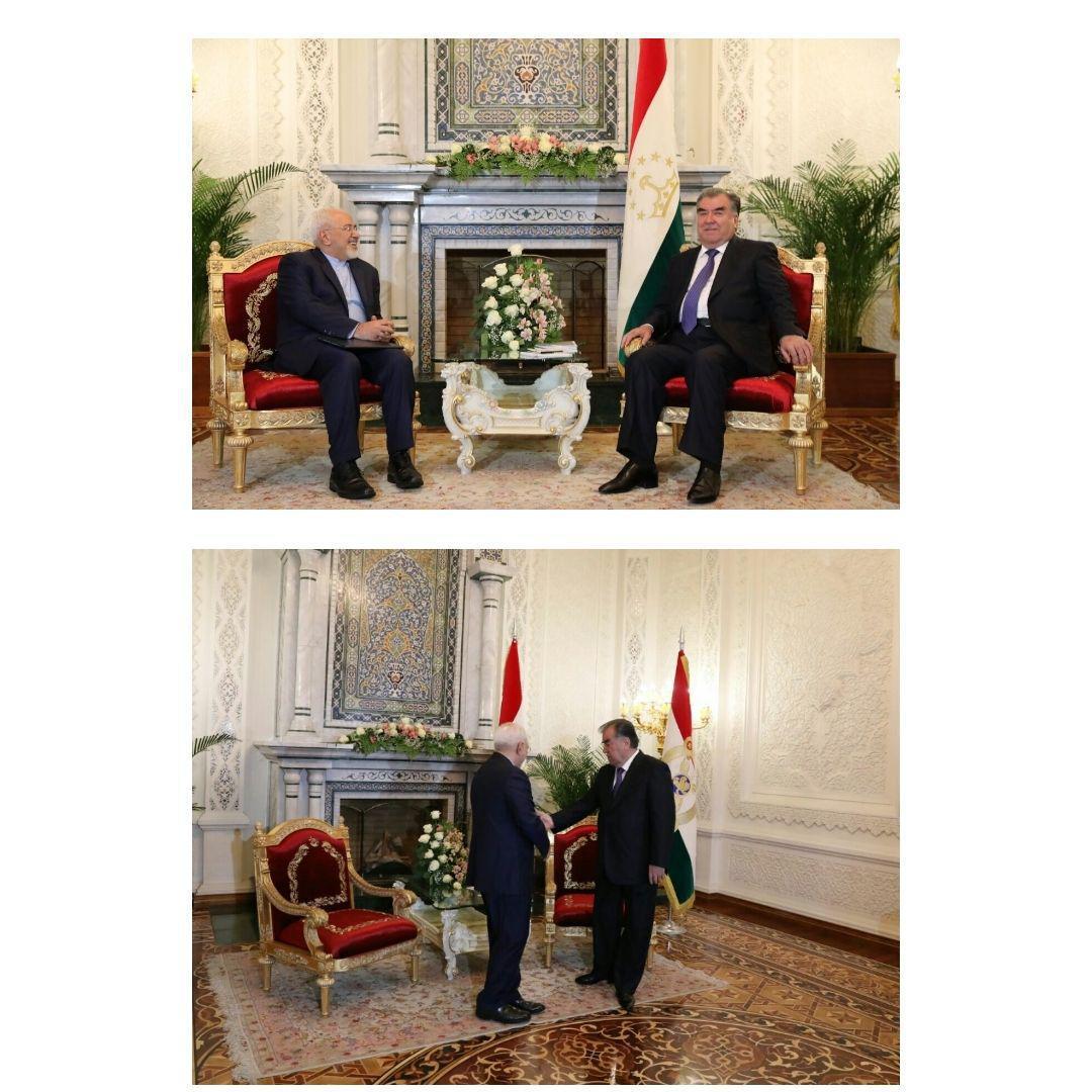 دیدار ظریف با رئیس جمهور تاجیکستان (+عکس)