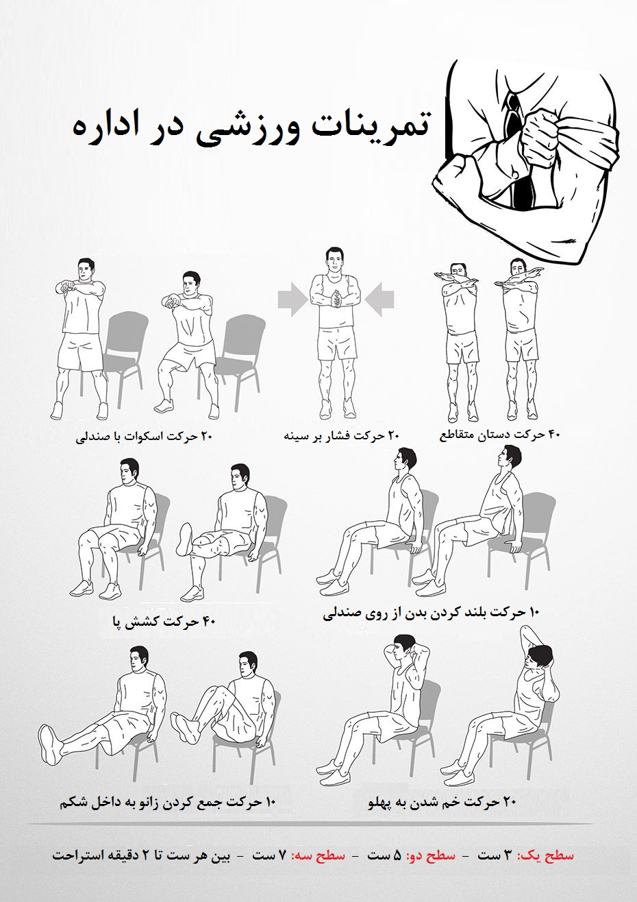 ورزش‌هایی برای کارمندان (+تصاویر)