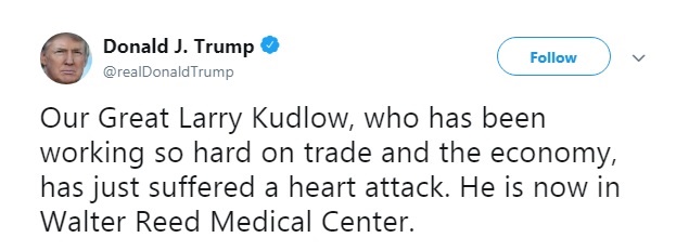 ترامپ از سکتۀ قلبی مشاورش خبر داد (عکس)