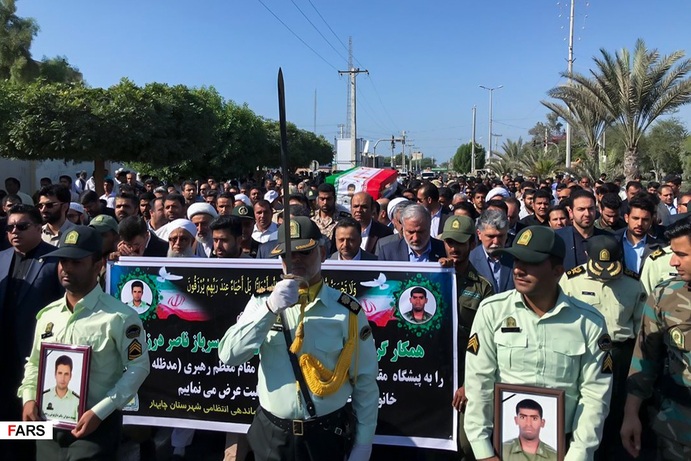 تشییع پیکر 2 شهید حادثه تروریستی چابهار