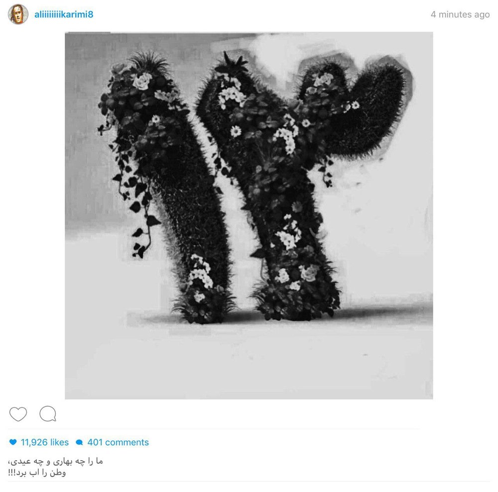 همدردی اینستاگرامی علی کریمی با هم‌وطنان سیل زده/عکس