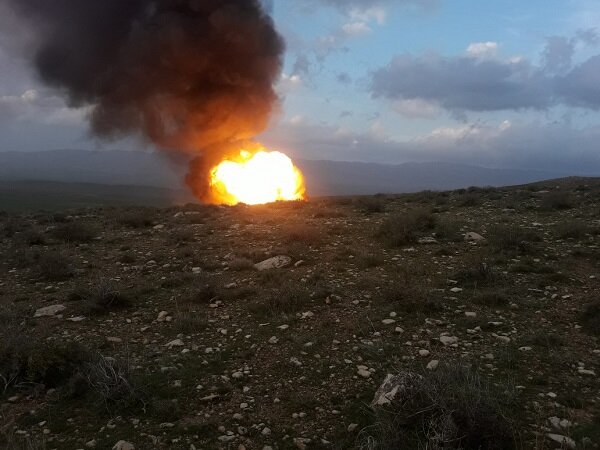 انفجار لوله انتقال گاز اتیلن غرب در کرمانشاه