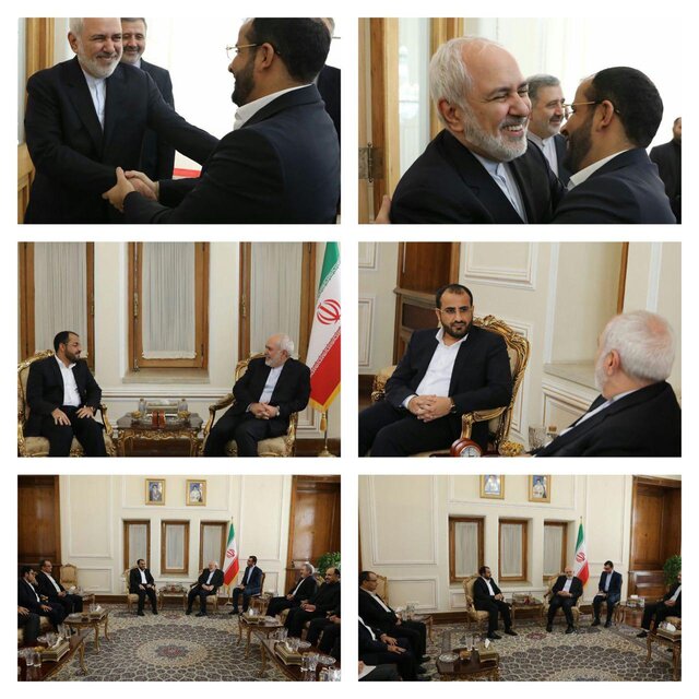 دیدار و گفت‌وگوی سخنگوی انصارالله یمن با ظریف