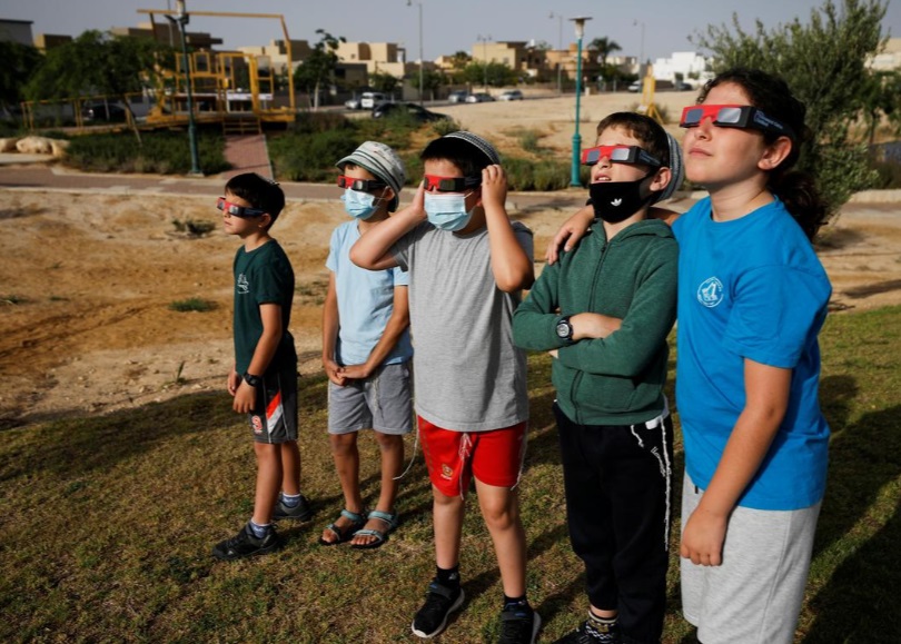 تصاویر آخرین خورشیدگرفتگی قرن در جهان خورشیدگرفتگی اسرائیل