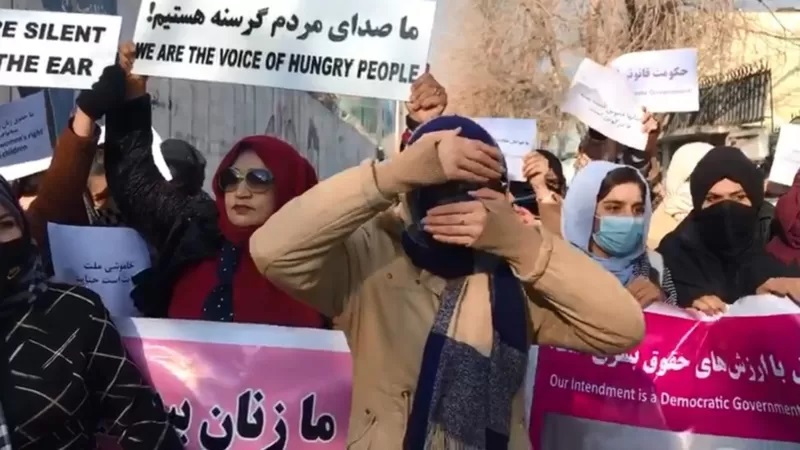 افغانستان؛ تیر هوایی طالبان بر سر زنان معترض (عکس)