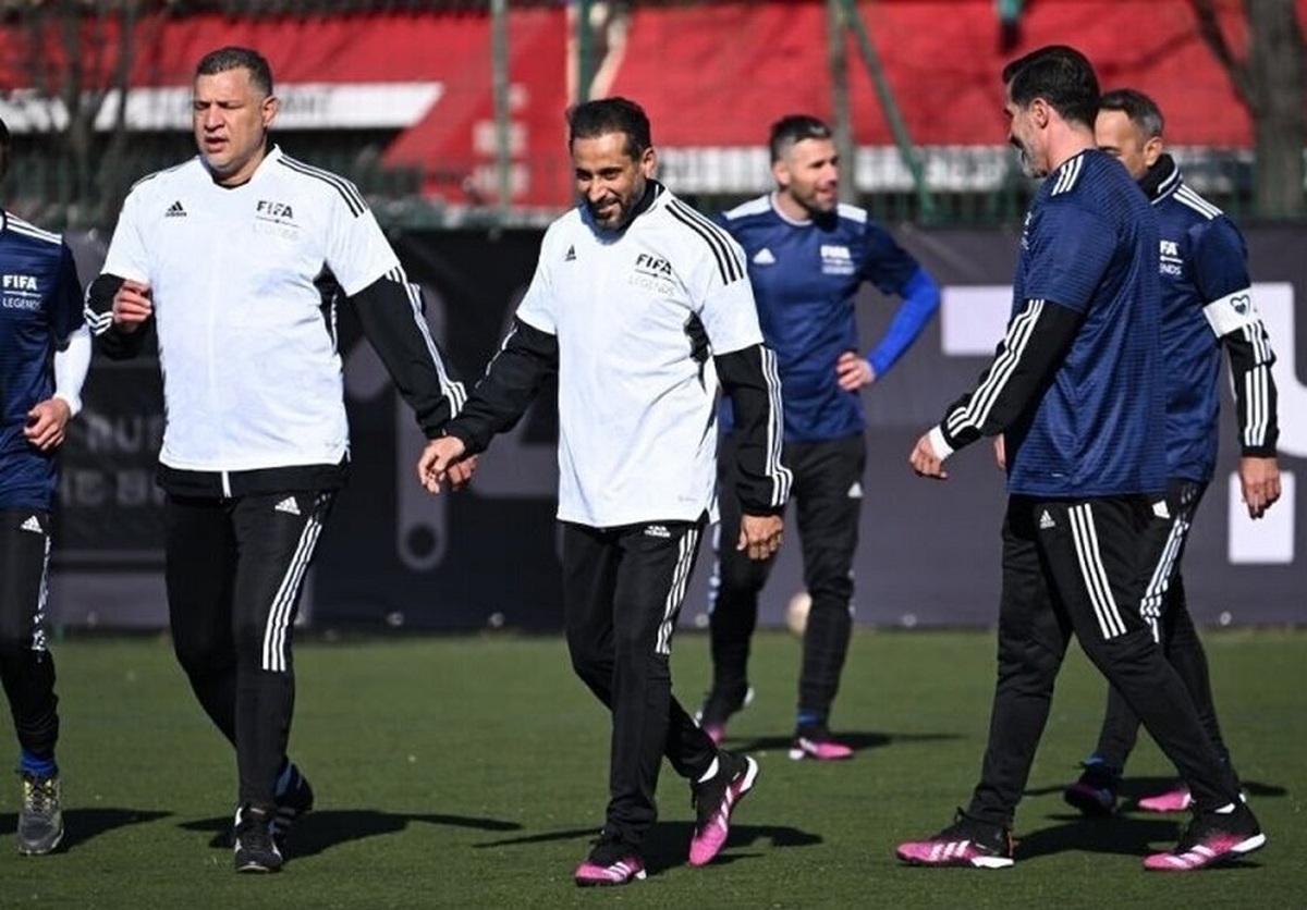 بازی علی دایی و اسطوره‌های فوتبال جهان زیر برج ابفل (عکس)