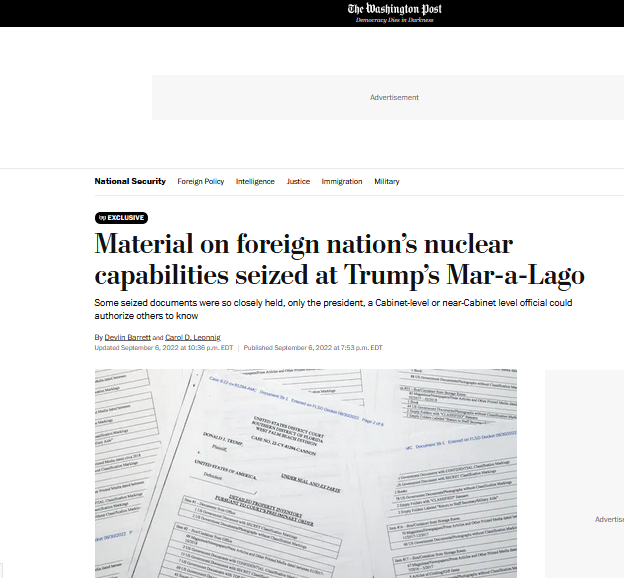 کشف اسناد محرمانه هسته ای و نظامی در اقامتگاه ترامپ