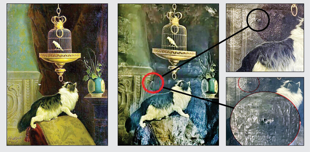 تابلوی بی‌نظیر کمال‌الملک در کاخ گلستان هنگام میخ‌زدن به دیوار پاره شد