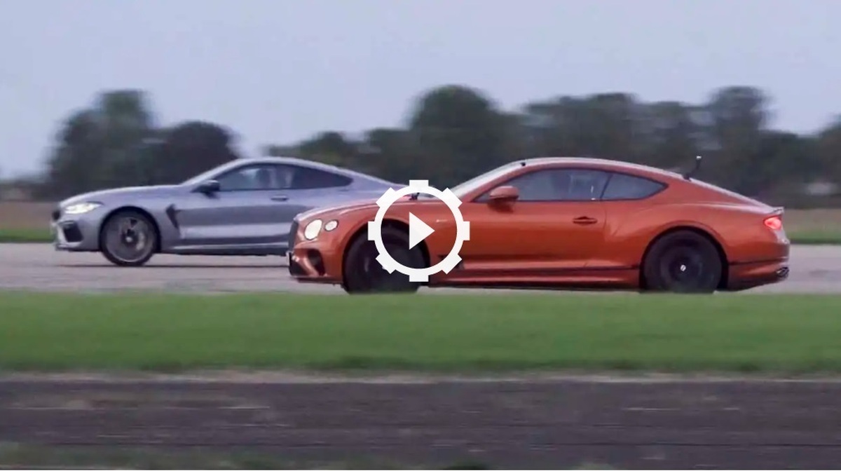 زور آزمایی انگلیس و آلمان/ درگ اشراف زاده بنتلی مقابل ورزشکار ب ام و! (+فیلم و عکس)