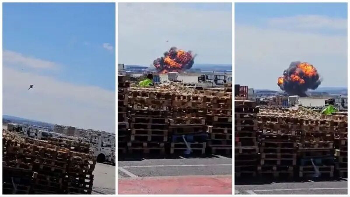 سقوط جنگنده نیروی هوایی اسپانیا (عکس)